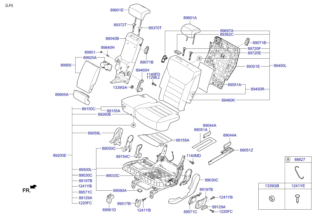 Rear seat diagram