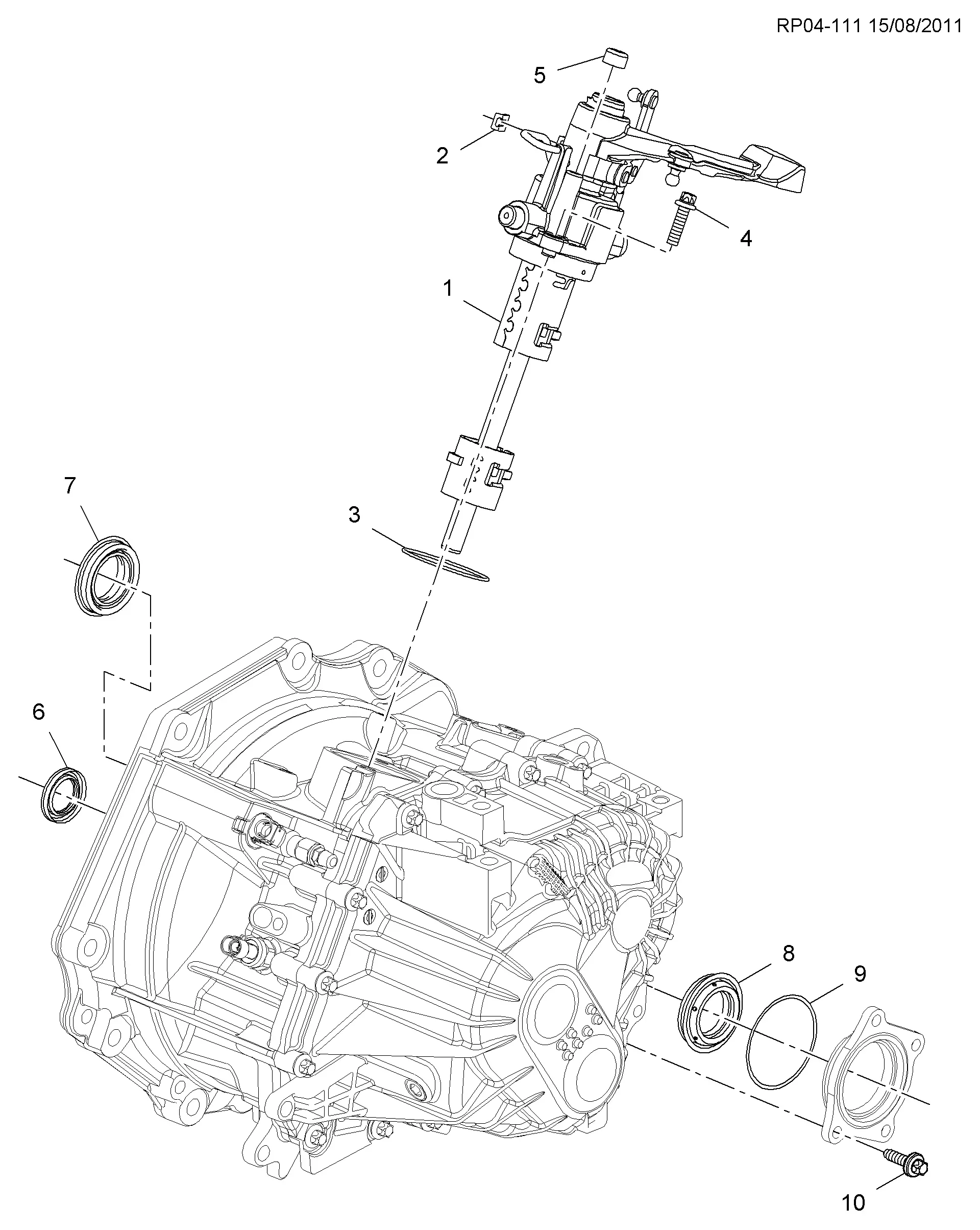 Manual transmission case diagram