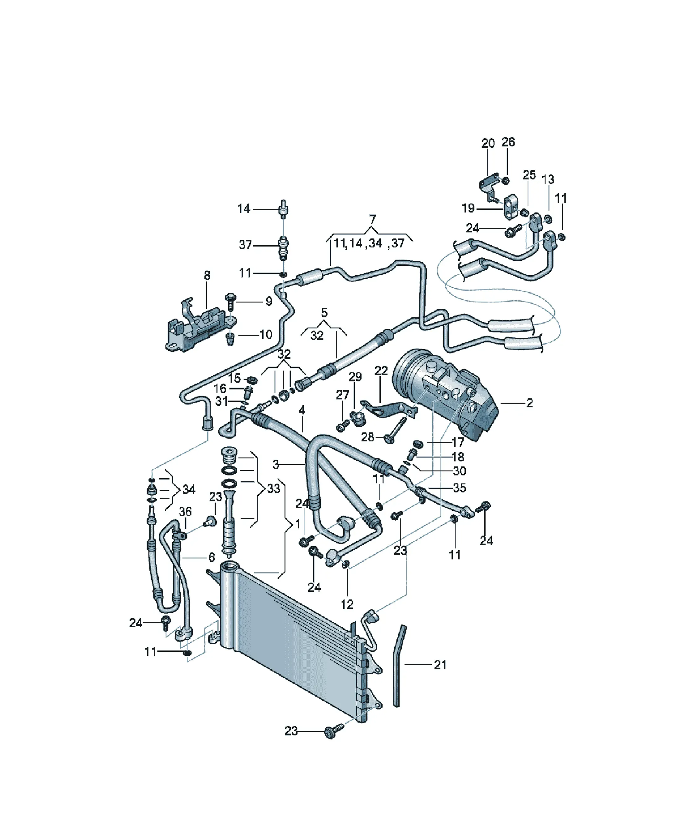 A/C condenser diagram