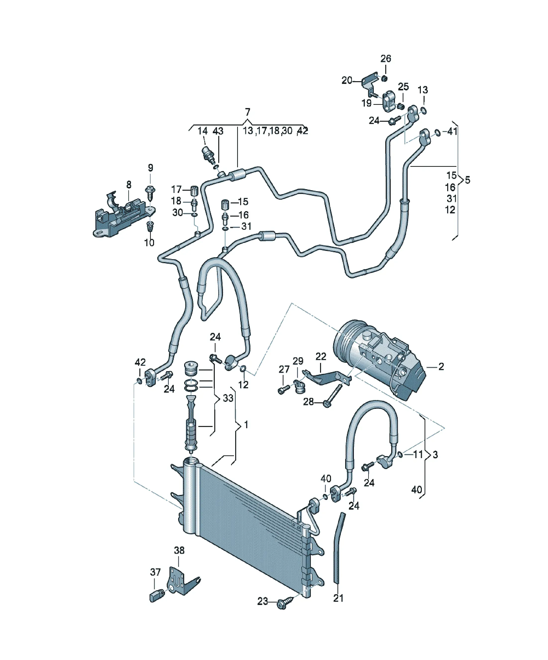 A/C condenser diagram