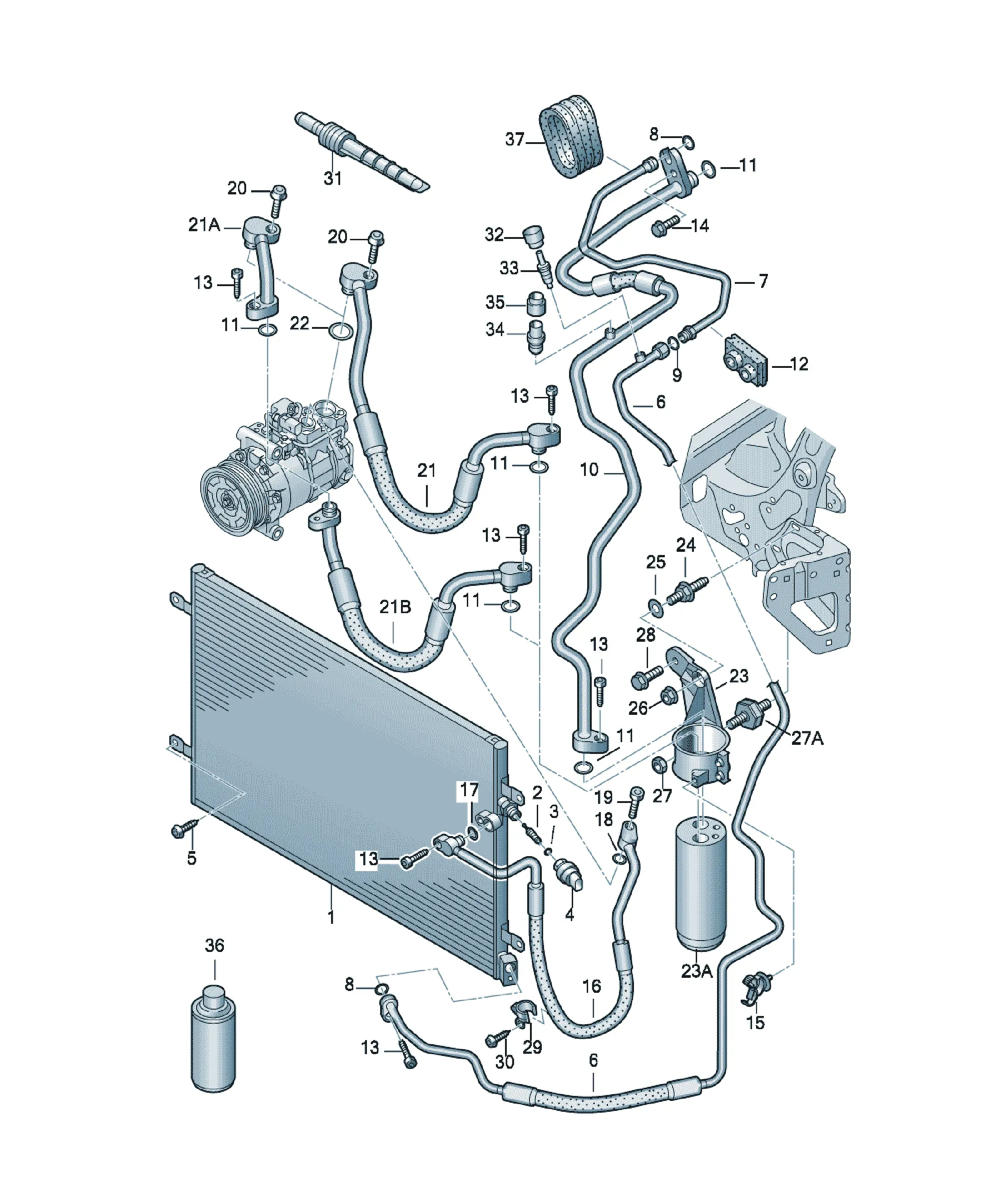 A/C condenser diagram