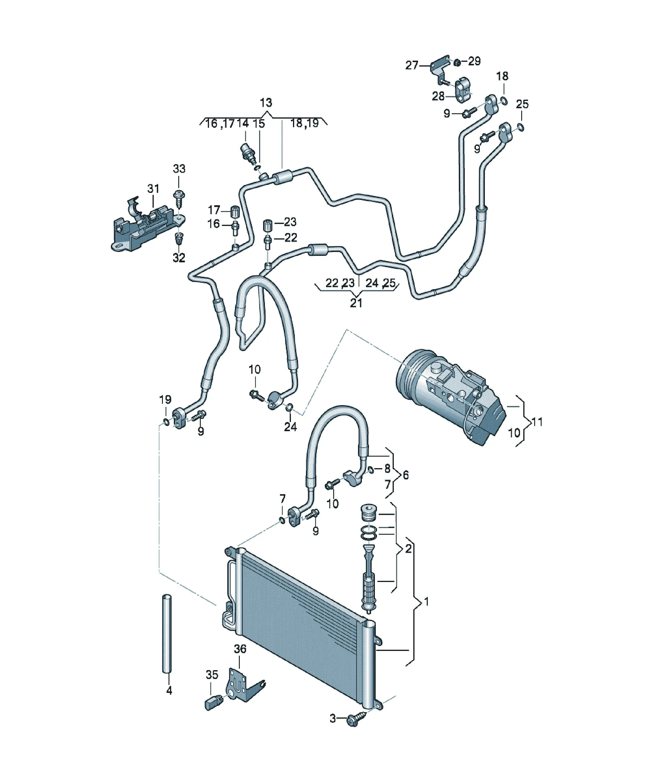 A/C condenser diagram