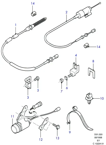 Accelerator control linkage diagram