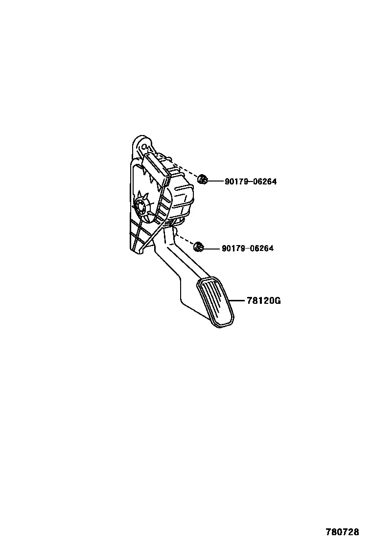 Accelerator pedal linkage diagram