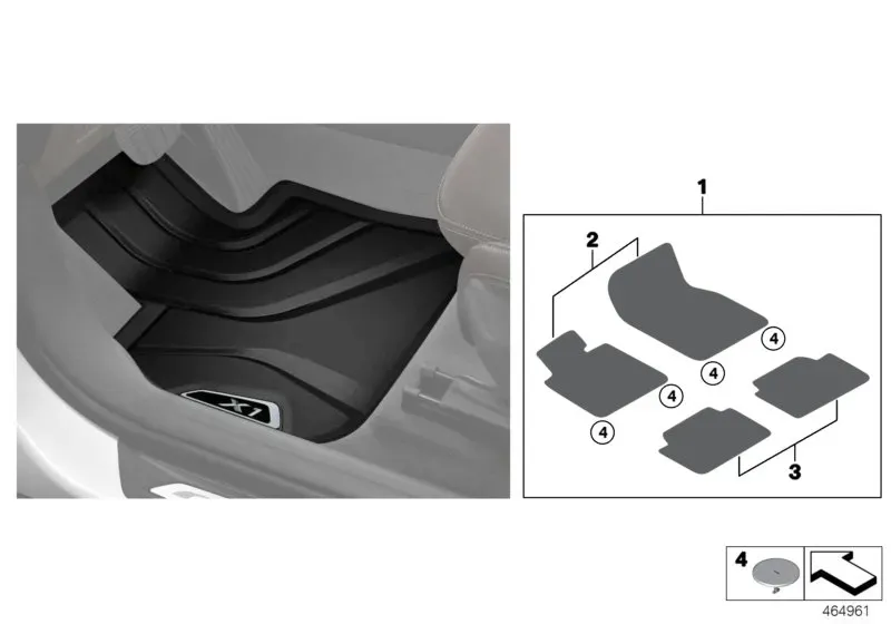 Floor mat set diagram
