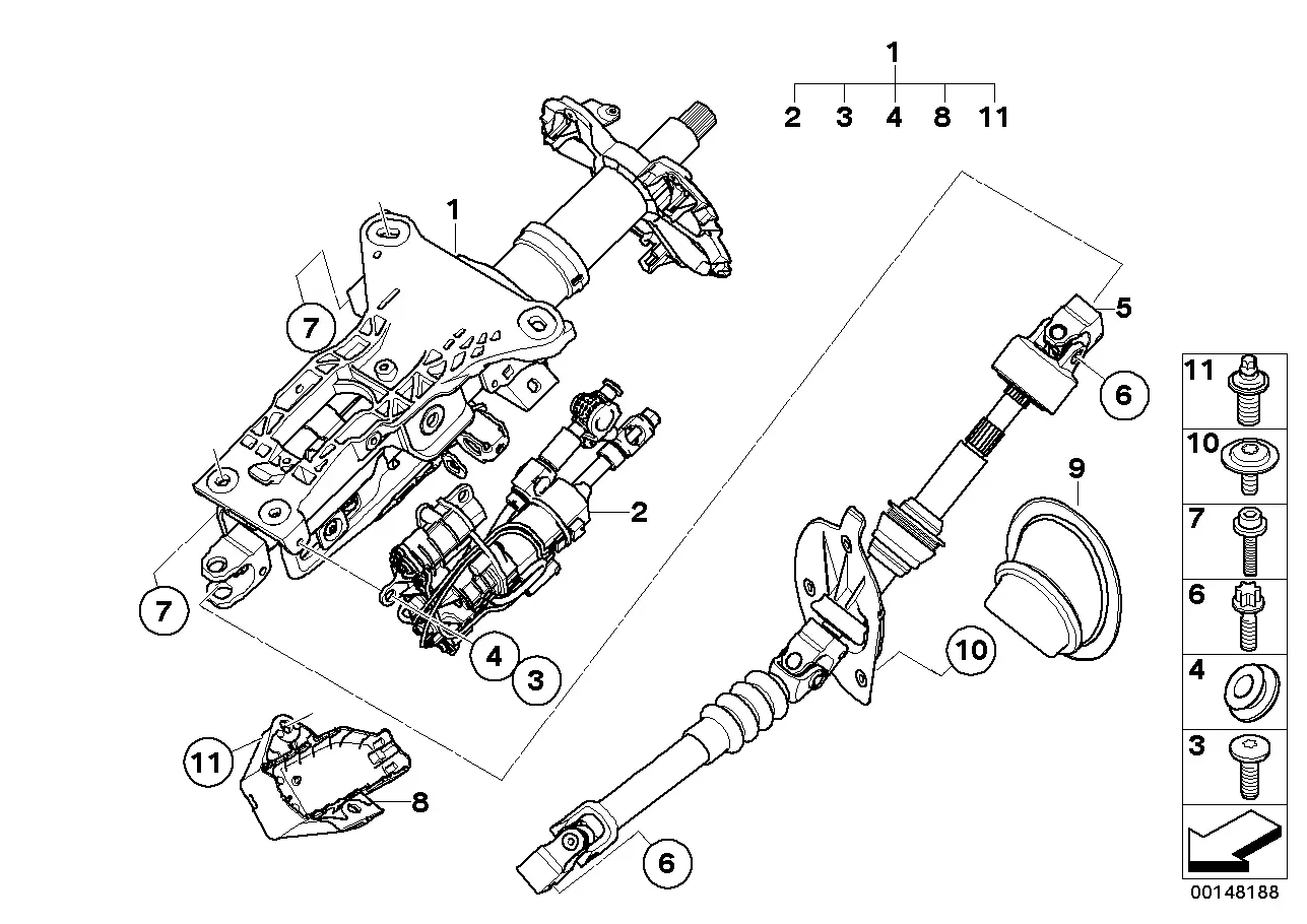 Steering column with electric adjustment diagram
