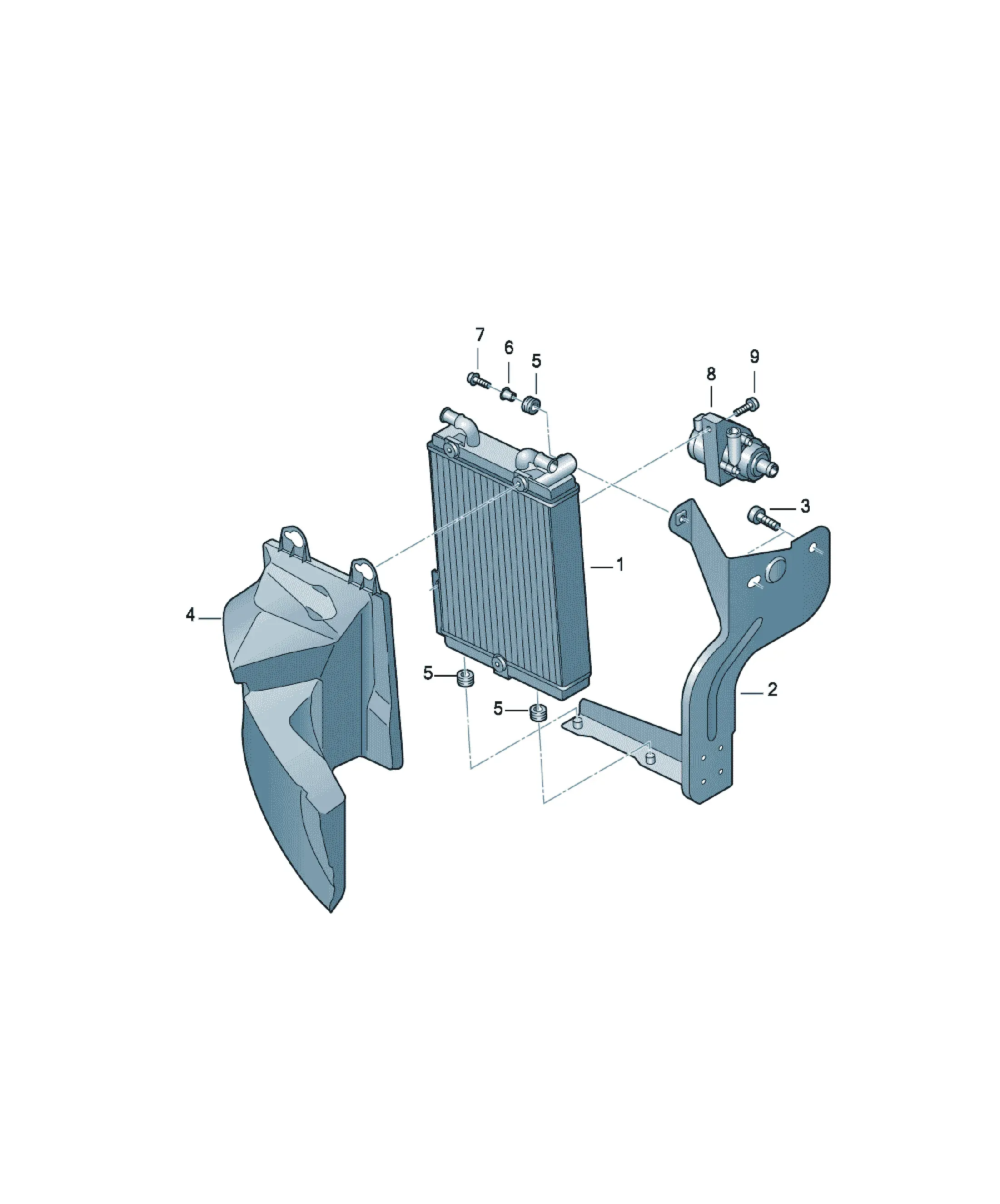 Additional coolant radiator diagram