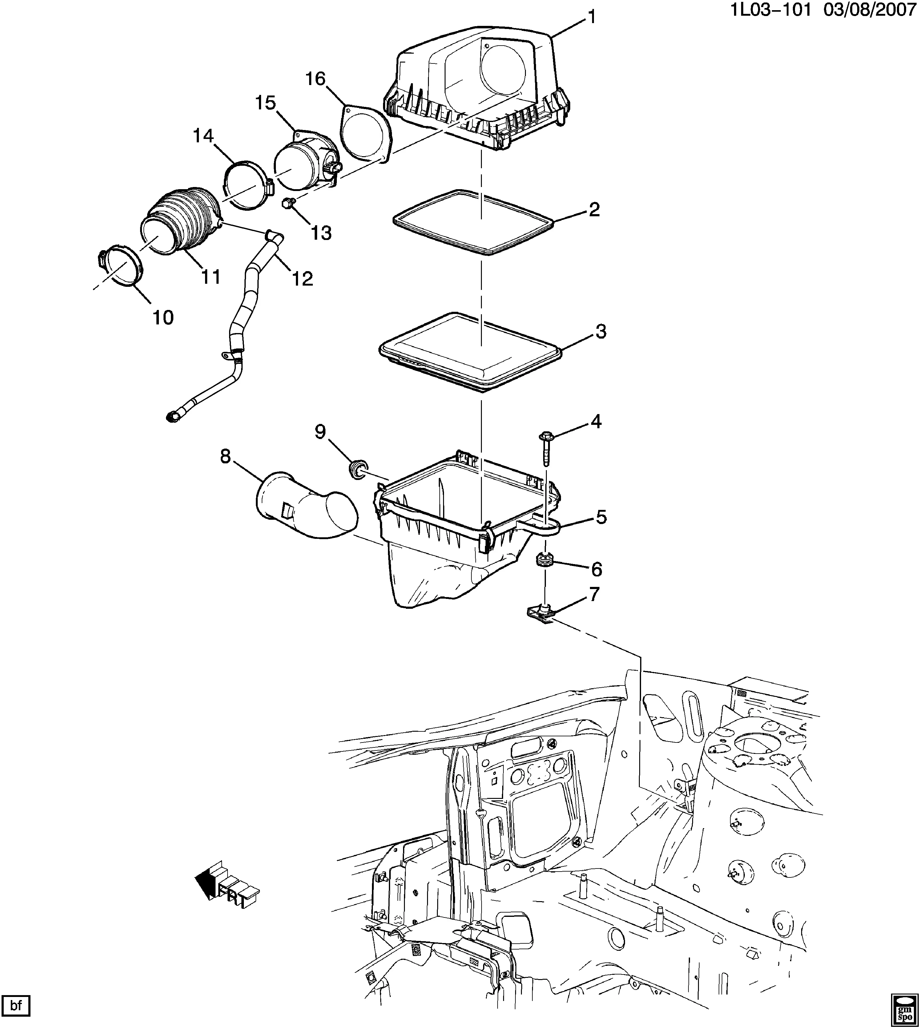 Air intake system diagram