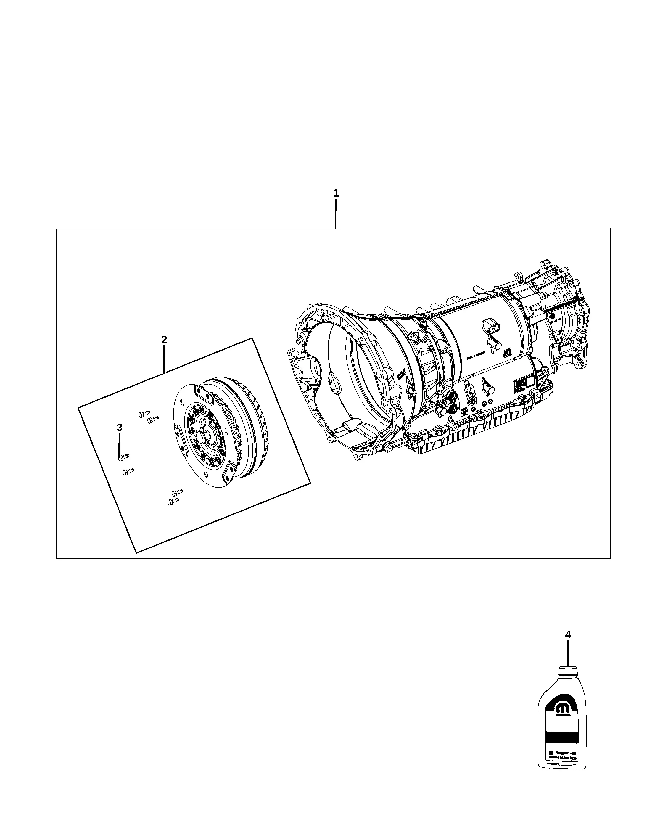 Automatic transmission with torque converter diagram