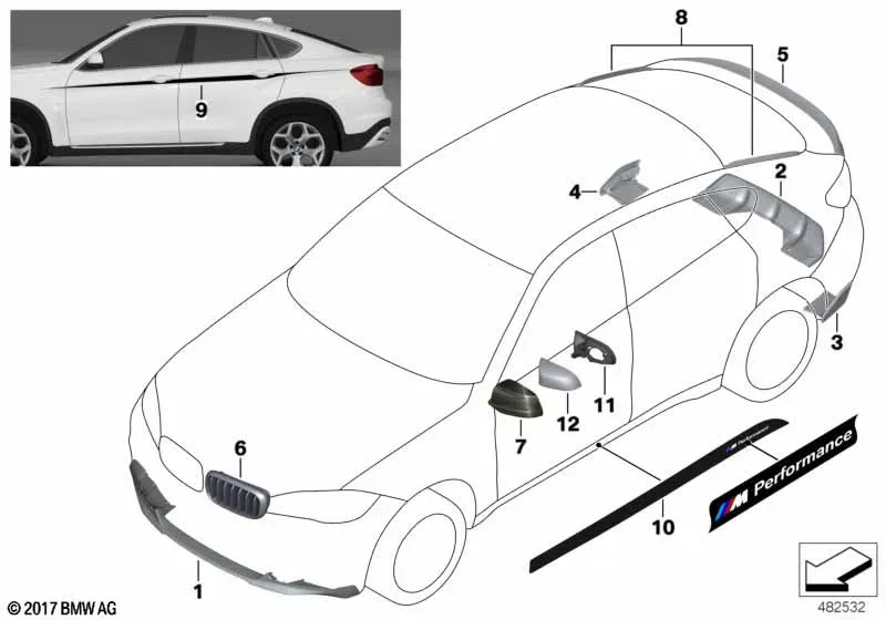 M Performance accessory kit diagram