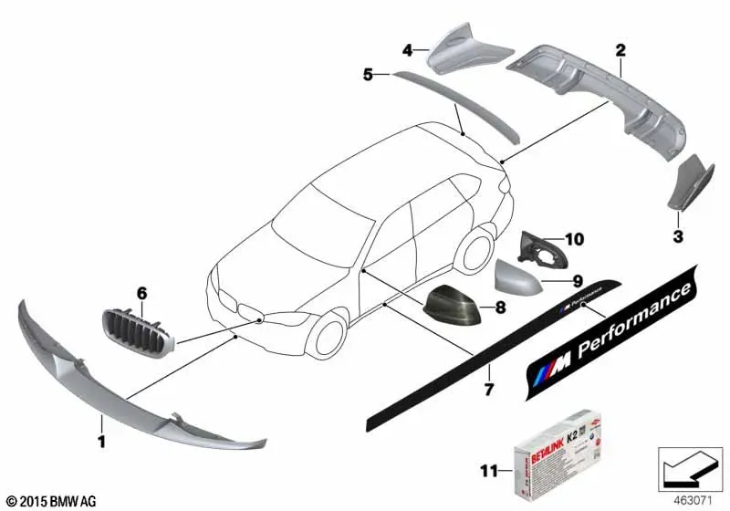 M Performance accessory kit diagram