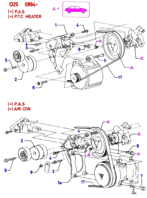 Alternator mounting diagram