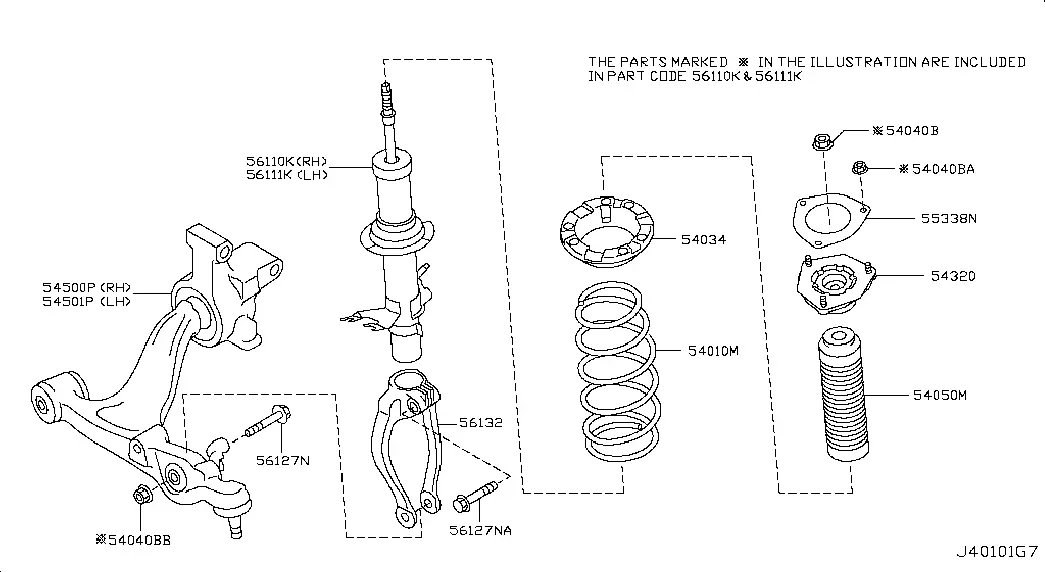 Front suspension diagram