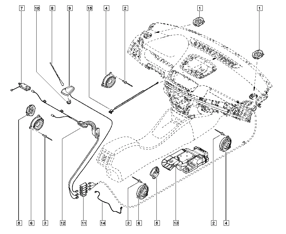 Antenna and audio system diagram