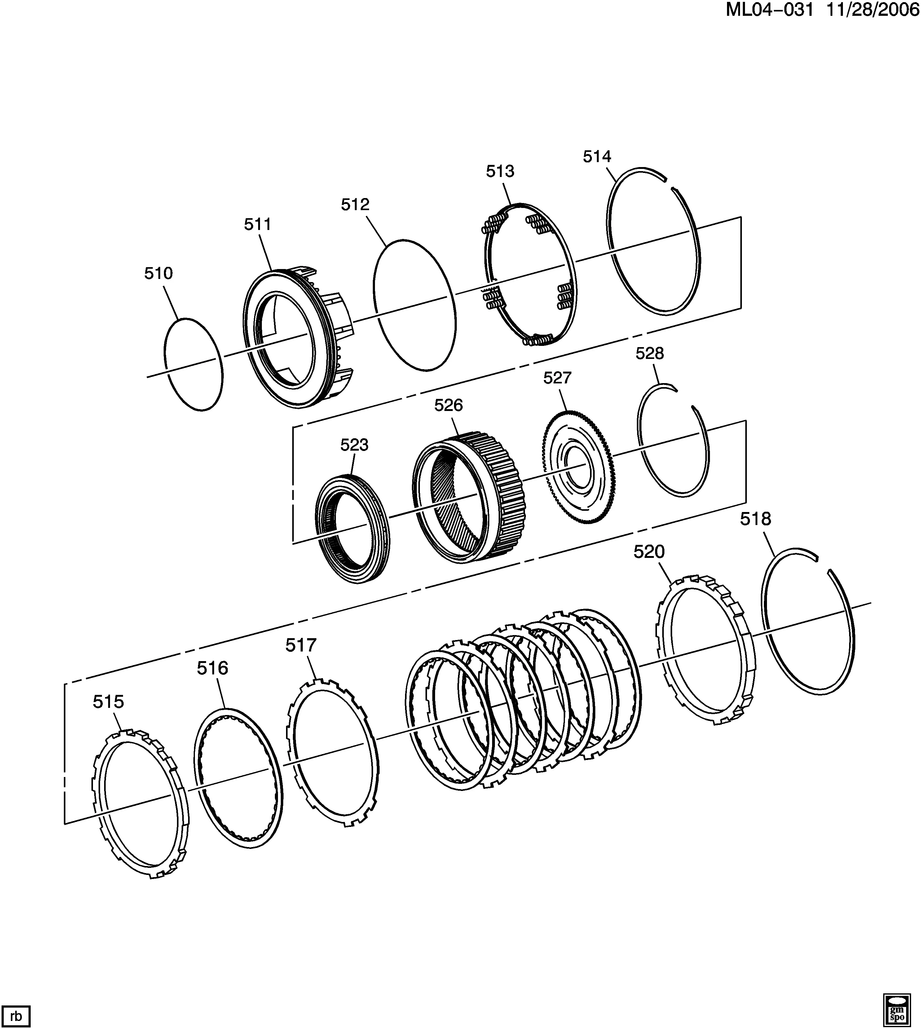 Automatic transmission clutch diagram