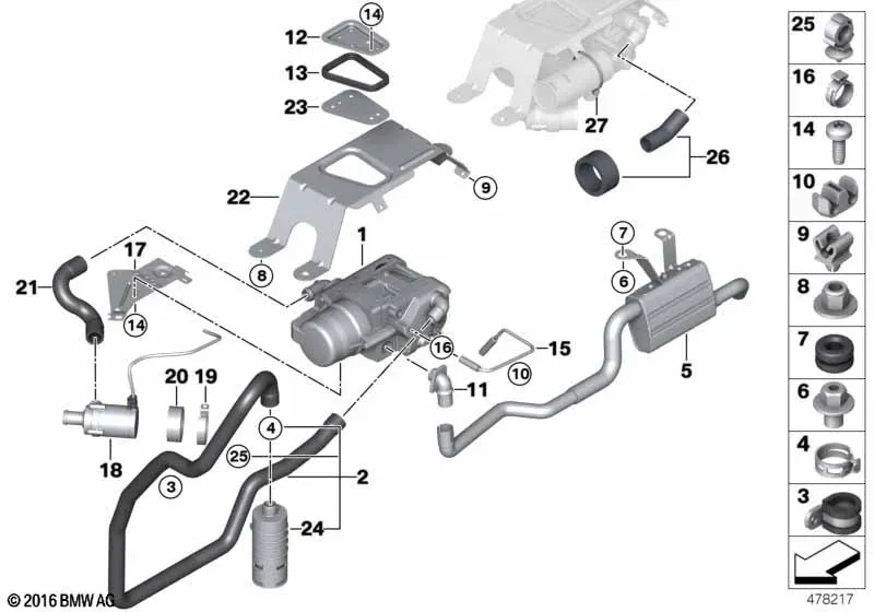Auxiliary heating system diagram