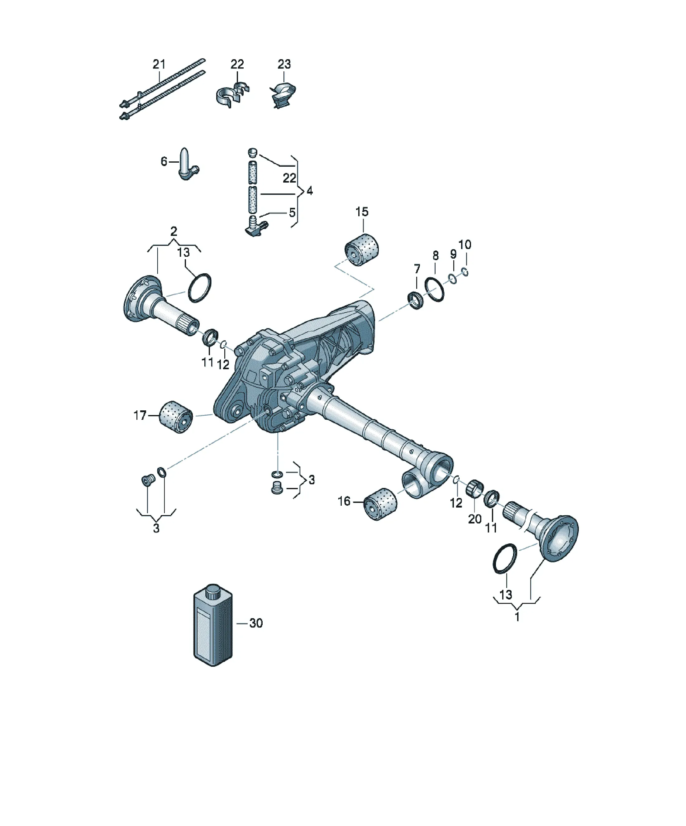 Axle drive housing diagram
