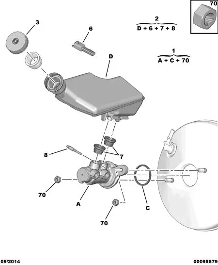 Brake fluid reservoir diagram