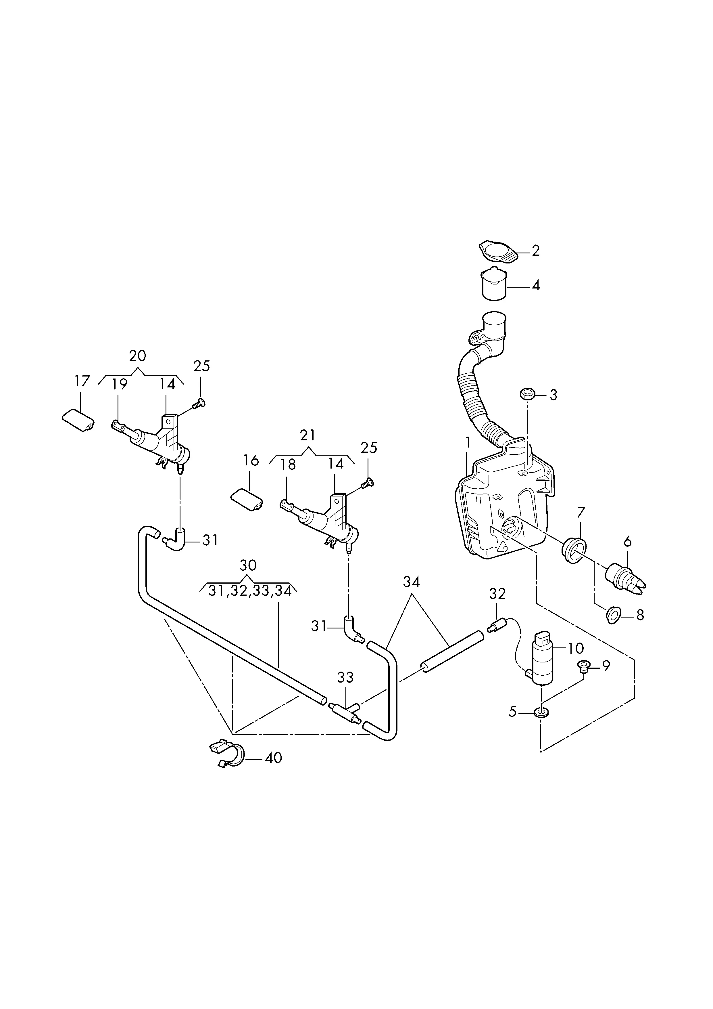 Washer fluid reservoir diagram