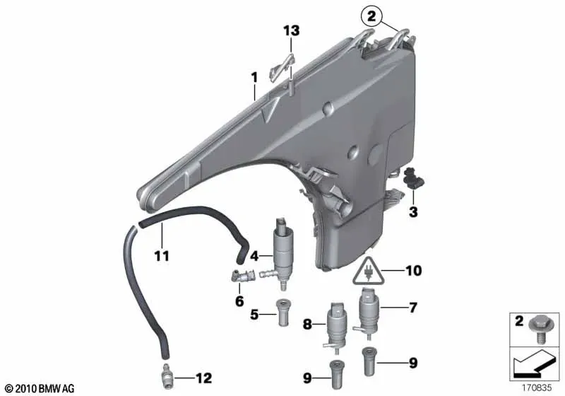 Washer fluid reservoir diagram