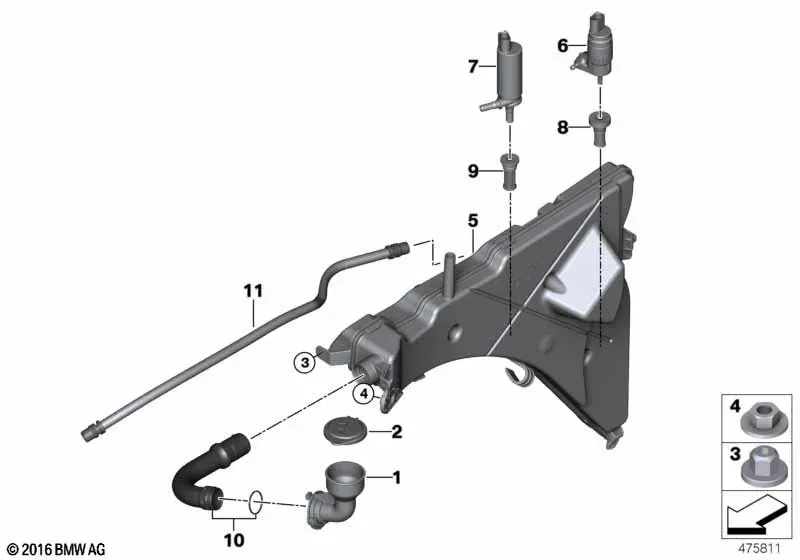 Washer fluid reservoir diagram