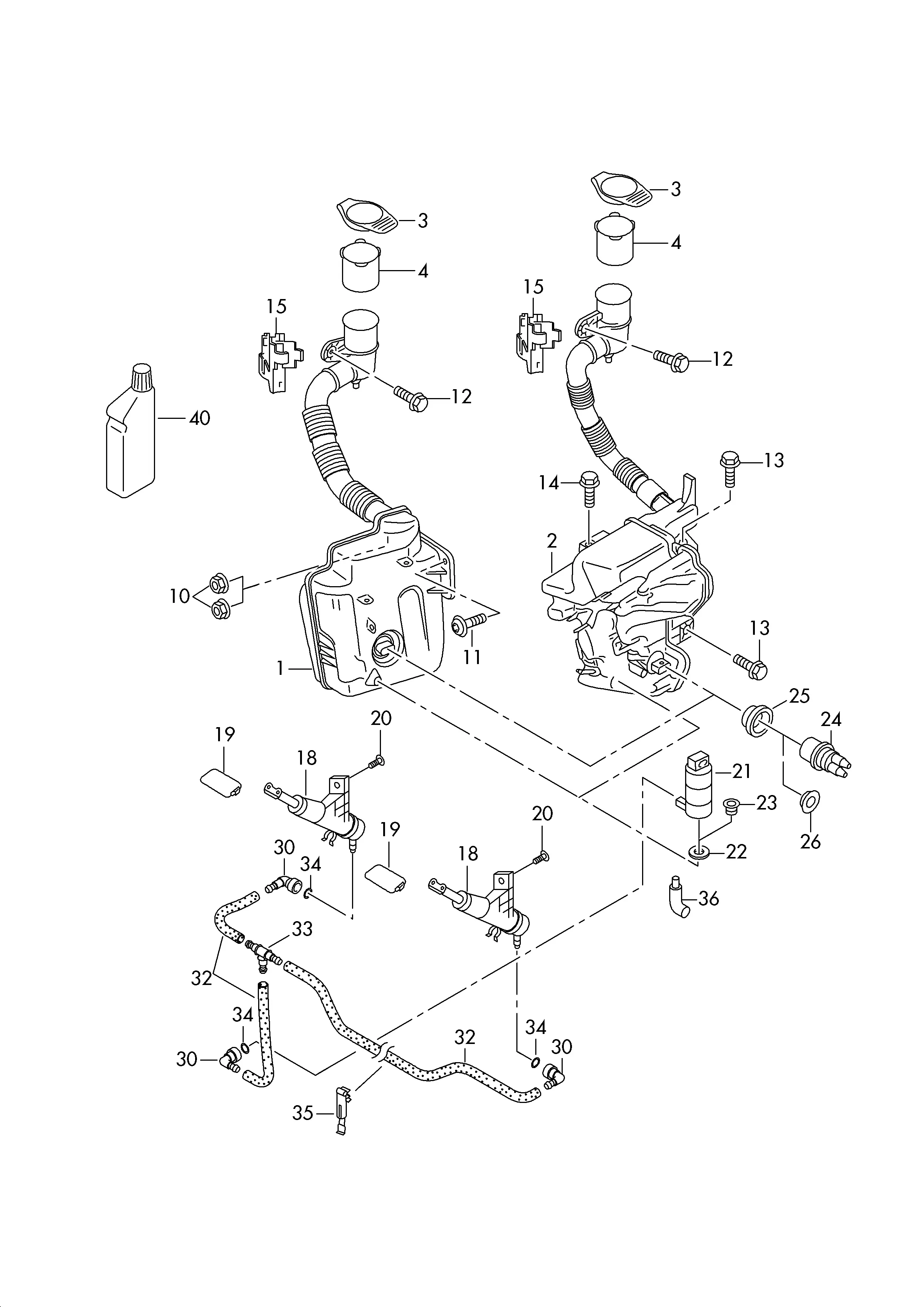 Washer reservoir diagram