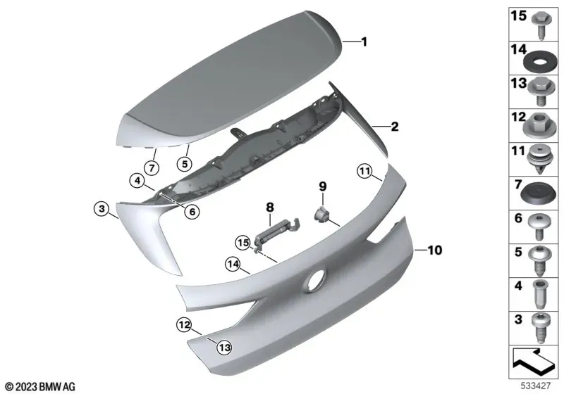 Tailgate spoiler diagram