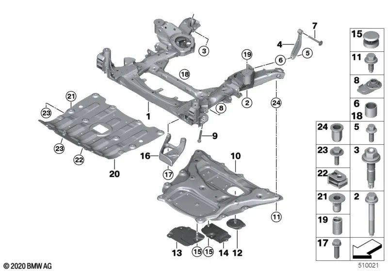 Front axle beam diagram