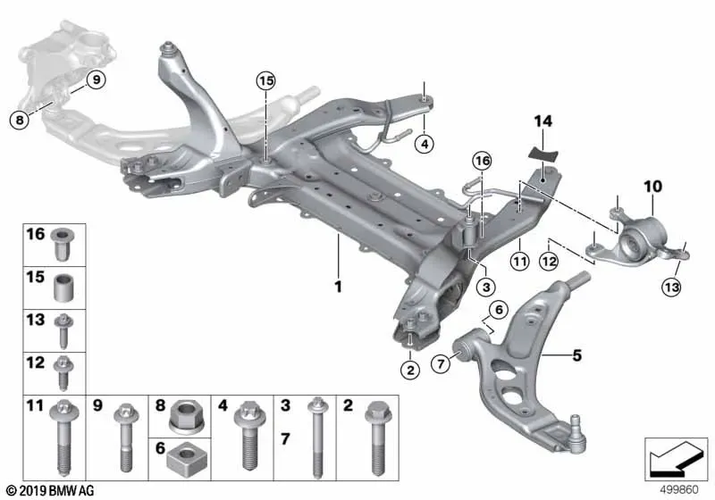 Front axle beam diagram