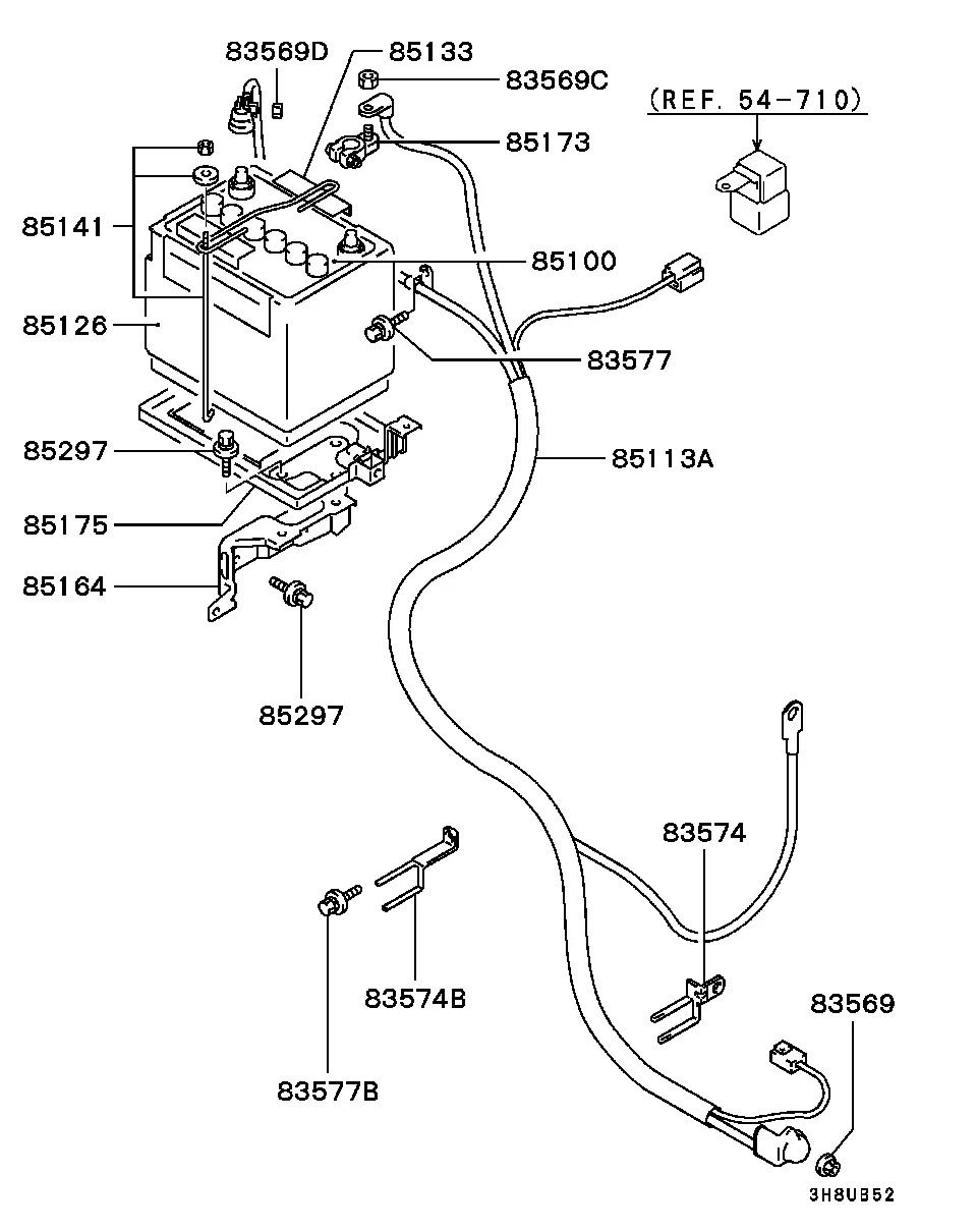Battery and bracket diagram