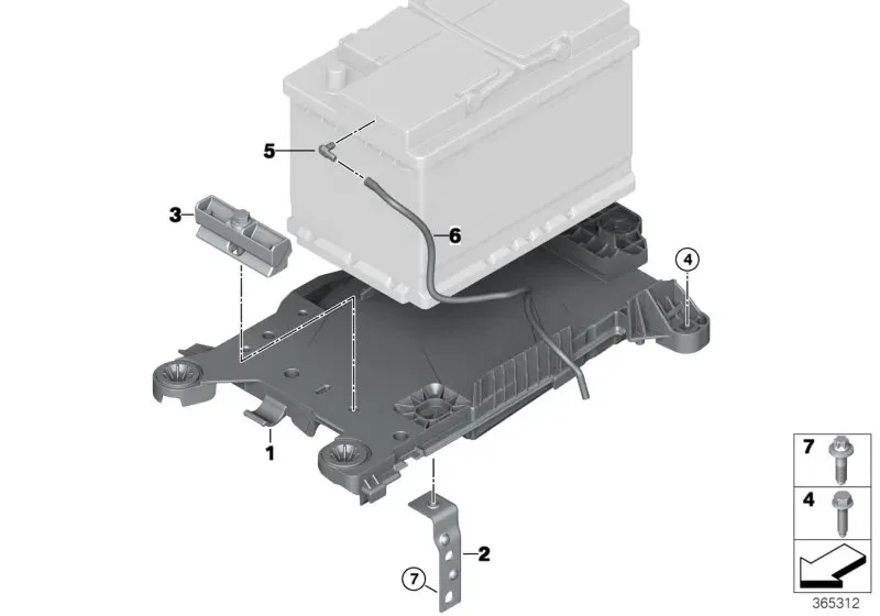 Battery mounting diagram