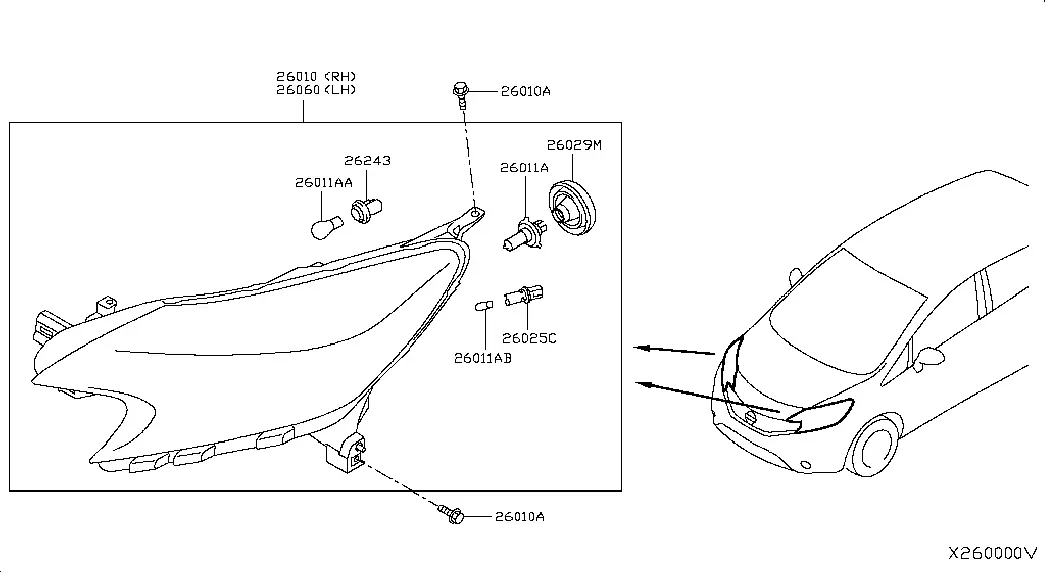 Headlamp assembly diagram
