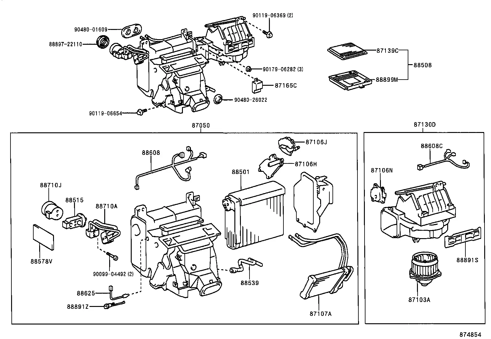 Heater and air conditioning unit diagram