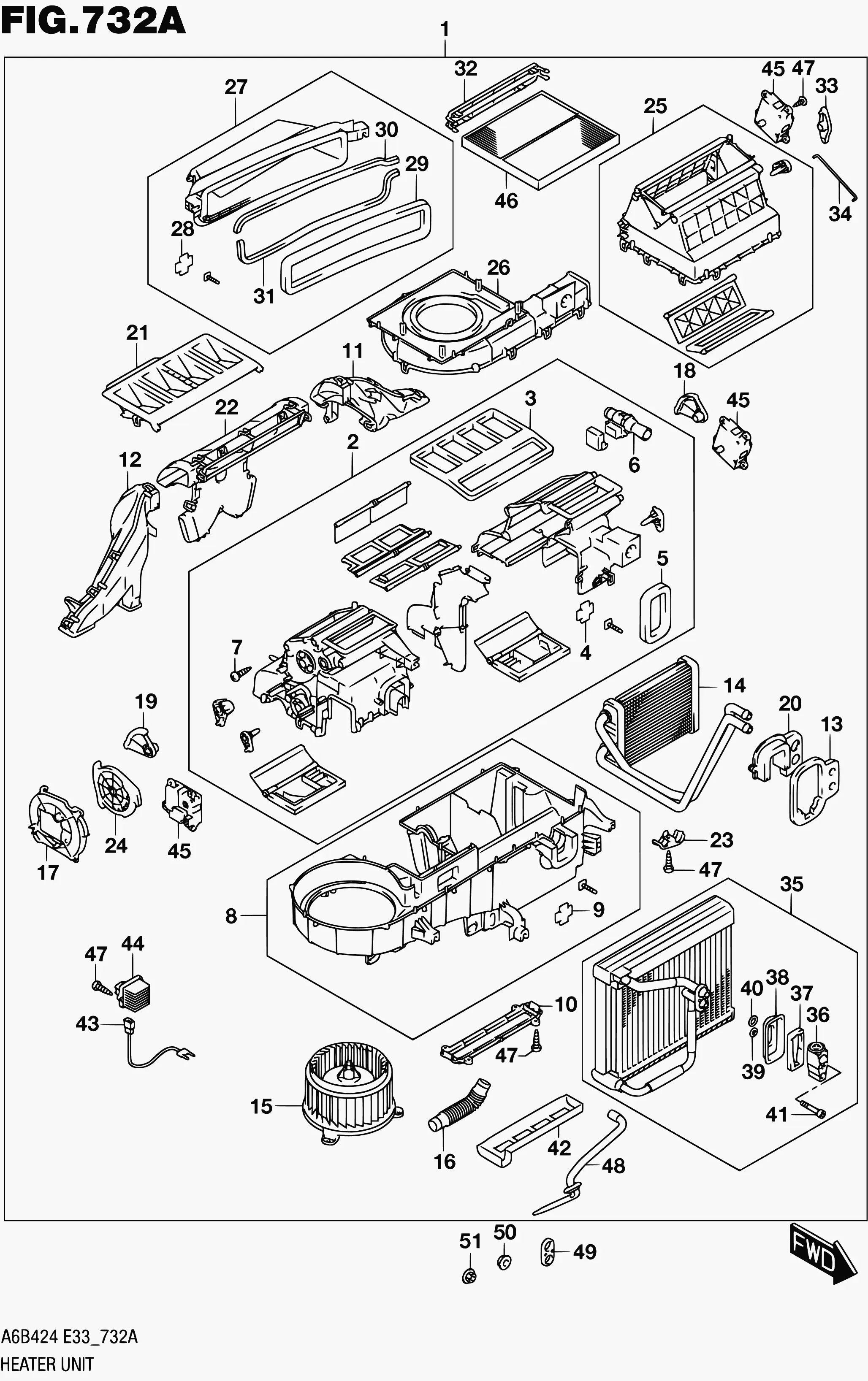 Heater and air conditioning unit diagram