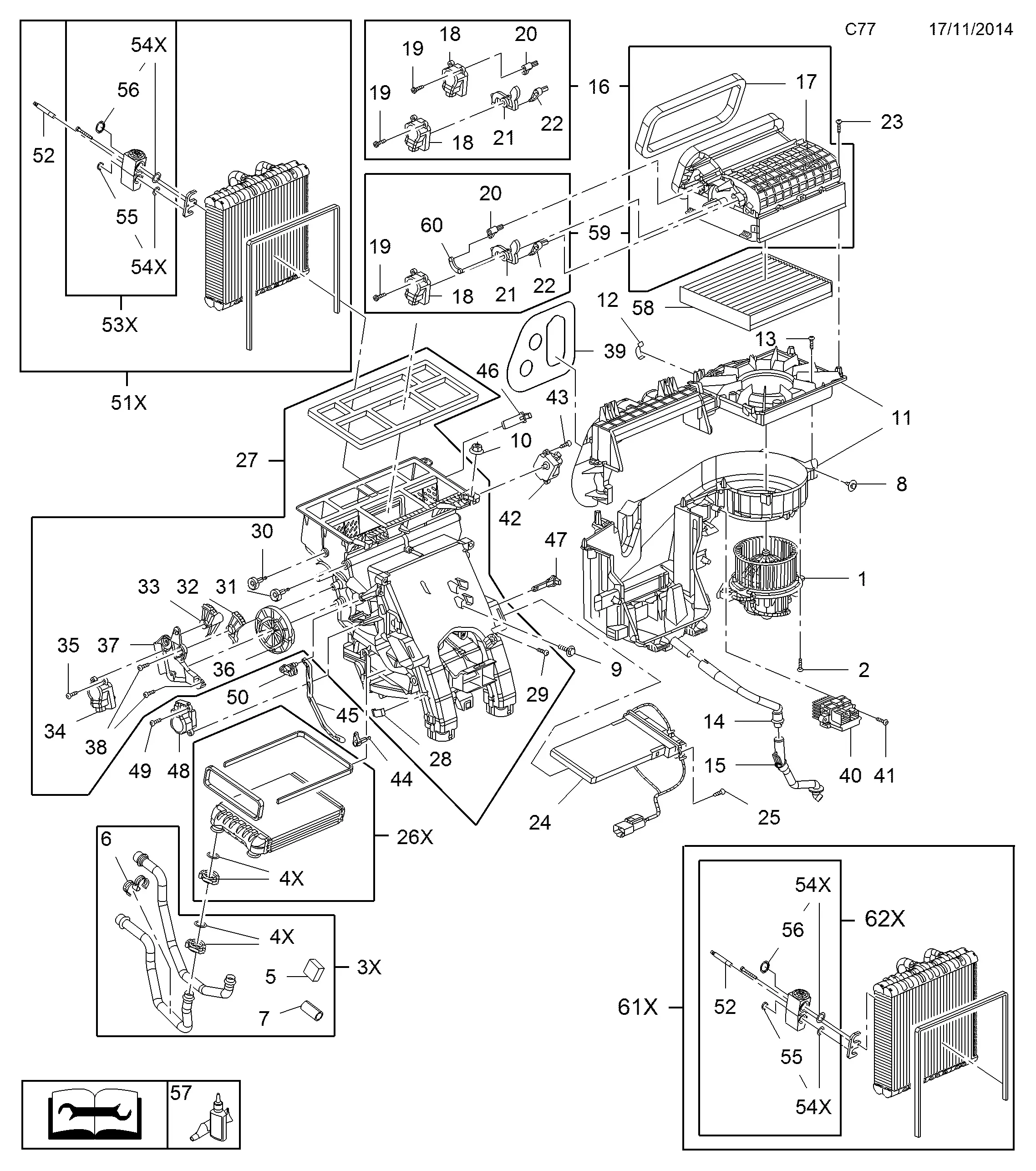Heater and air conditioning unit diagram