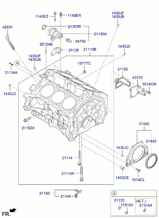 Cylinder block assembly diagram