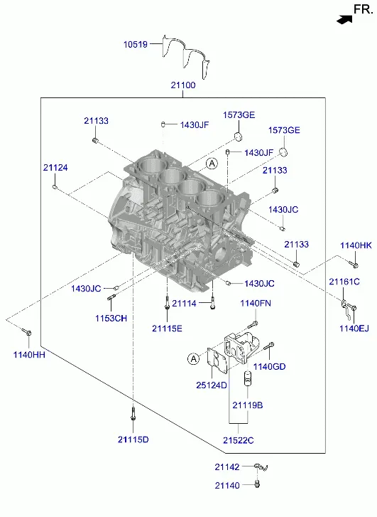 Cylinder block assembly diagram