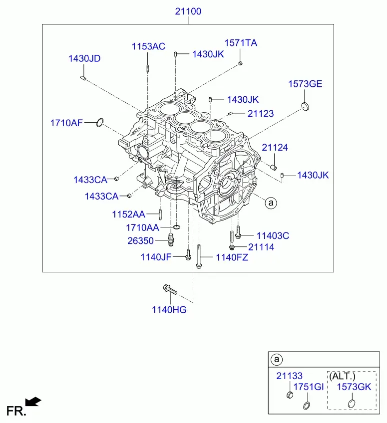 Cylinder block assembly diagram