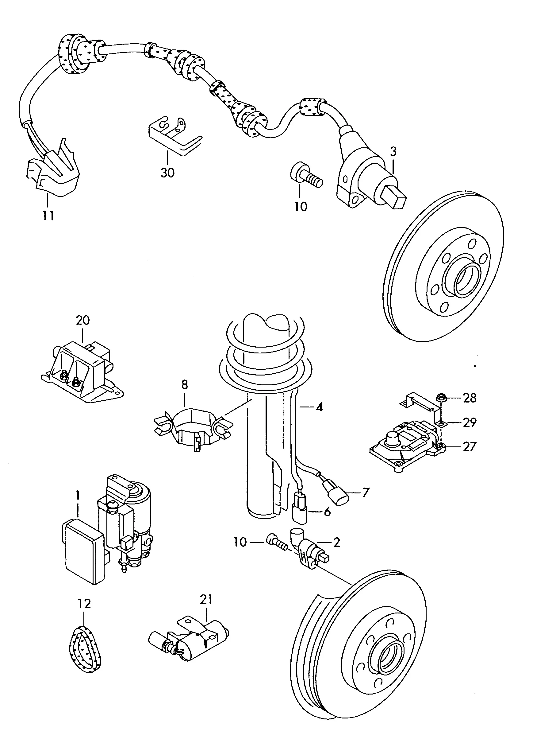ABS control unit diagram
