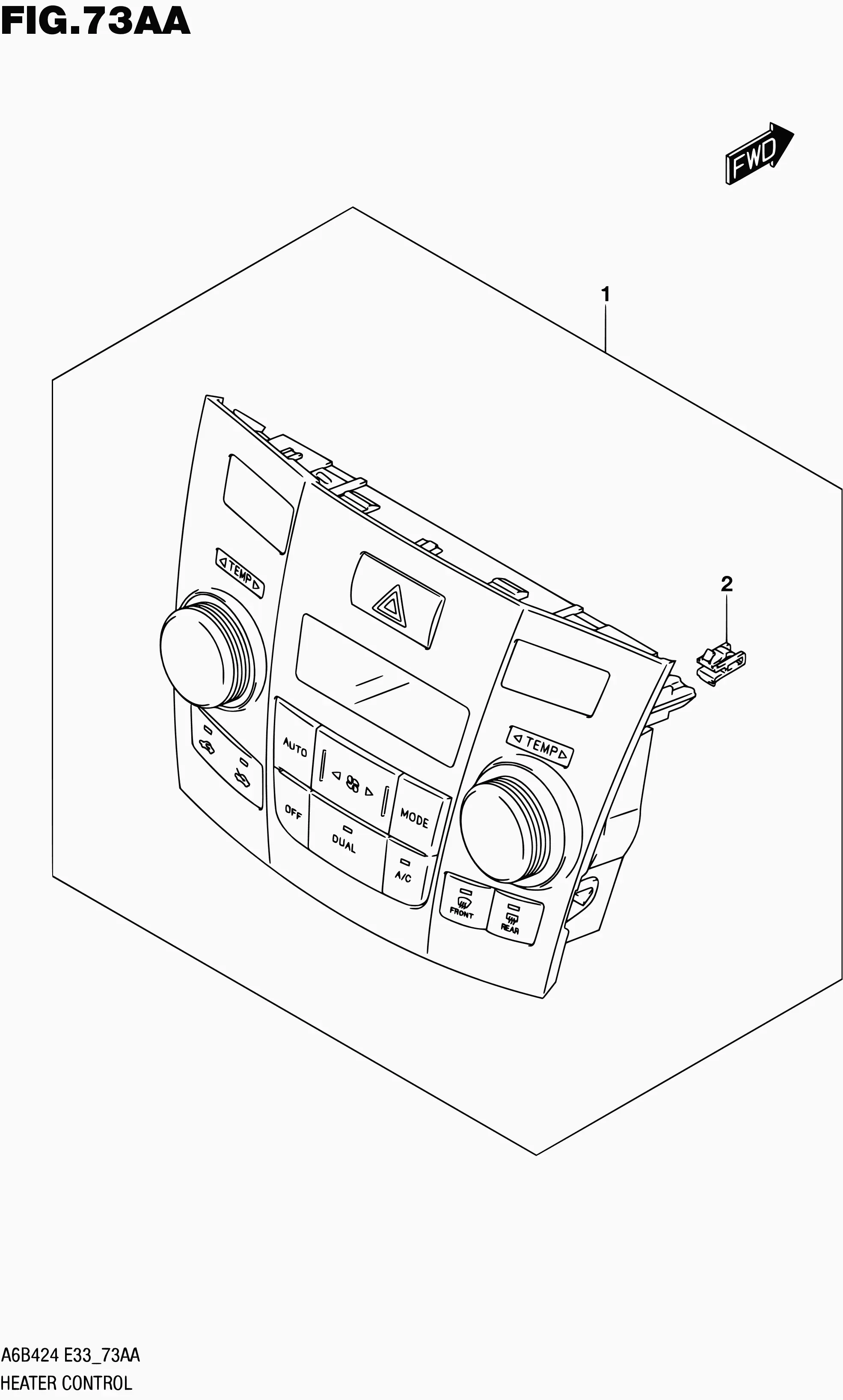 A/C control panel diagram