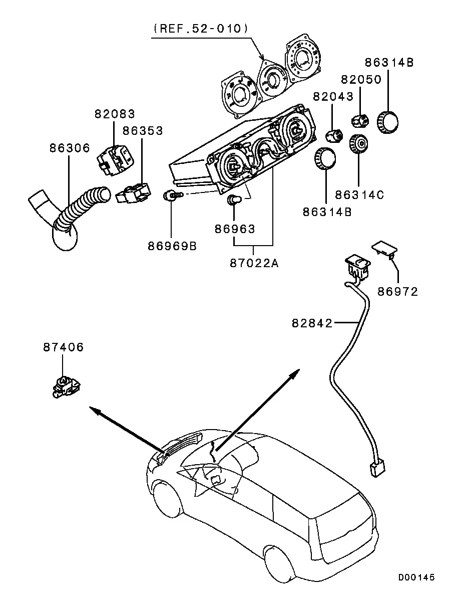 Heater and A/C control unit diagram