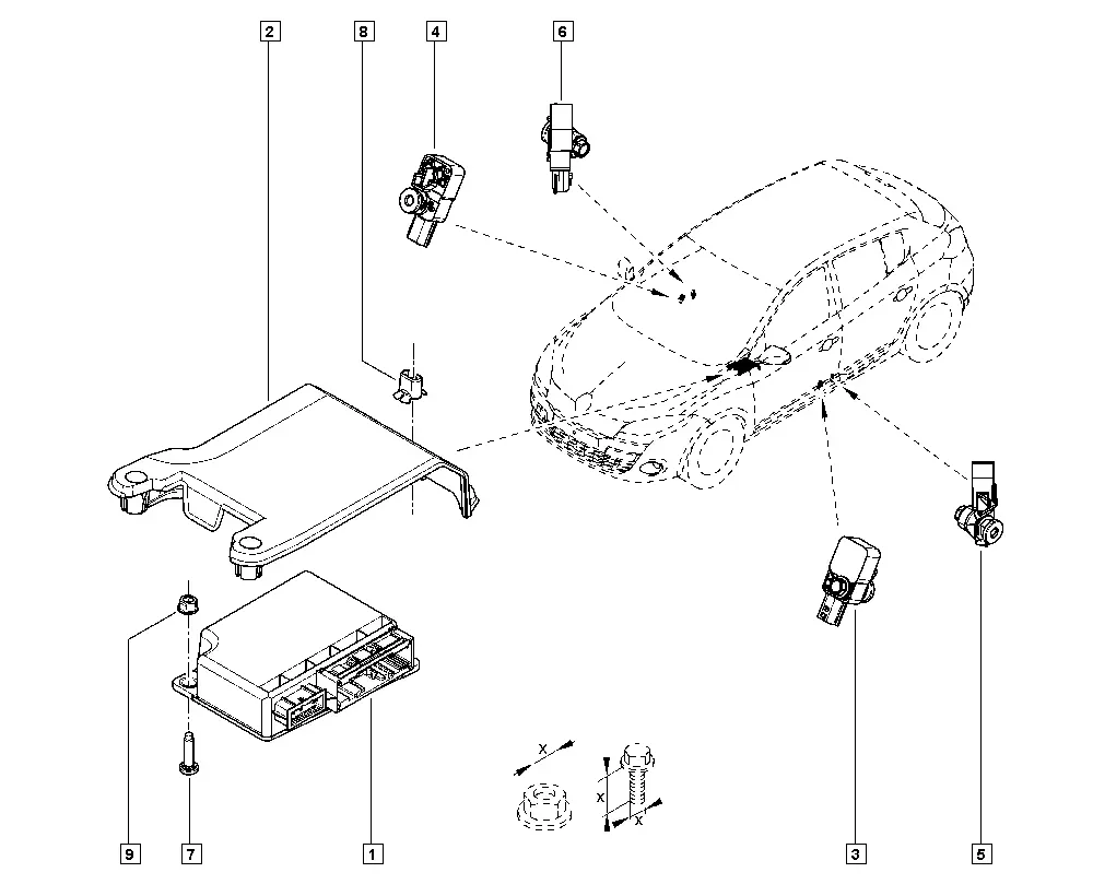 Airbag control unit diagram