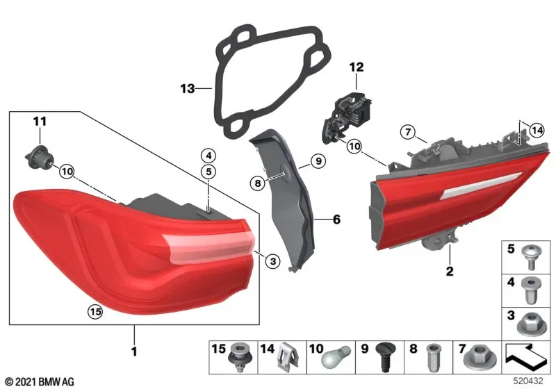 Rear lamp assembly diagram