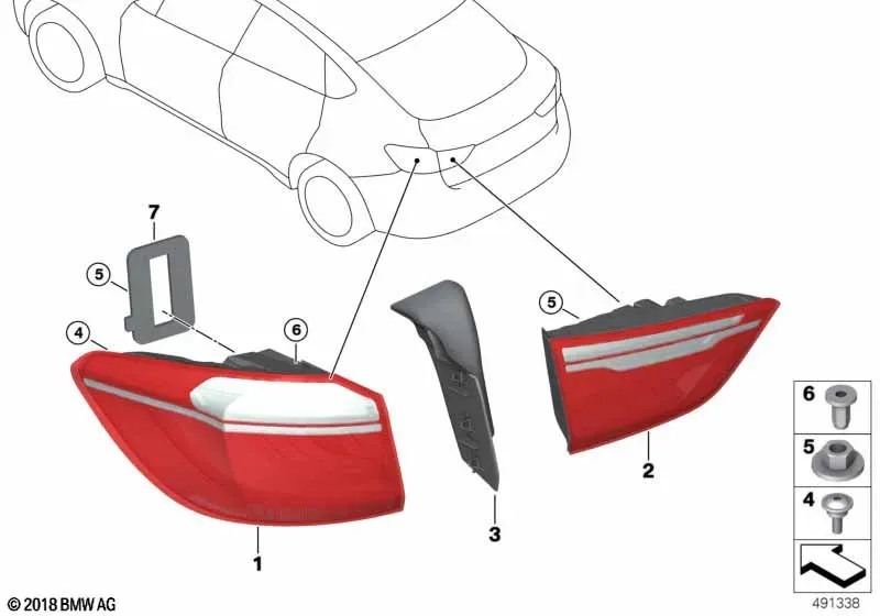 Rear lamp assembly diagram