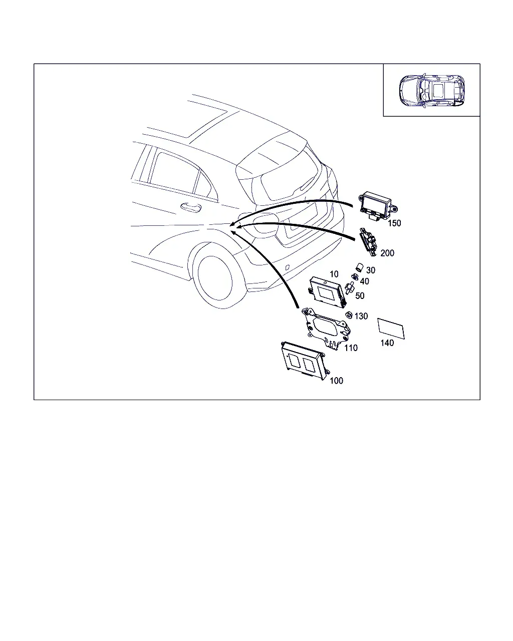 Control units and relays in luggage compartment diagram