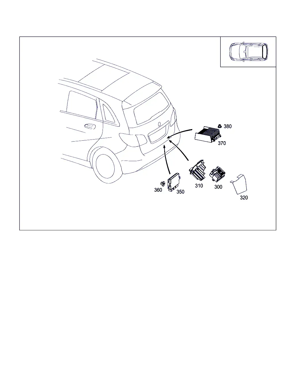 Control units and relays in luggage compartment diagram