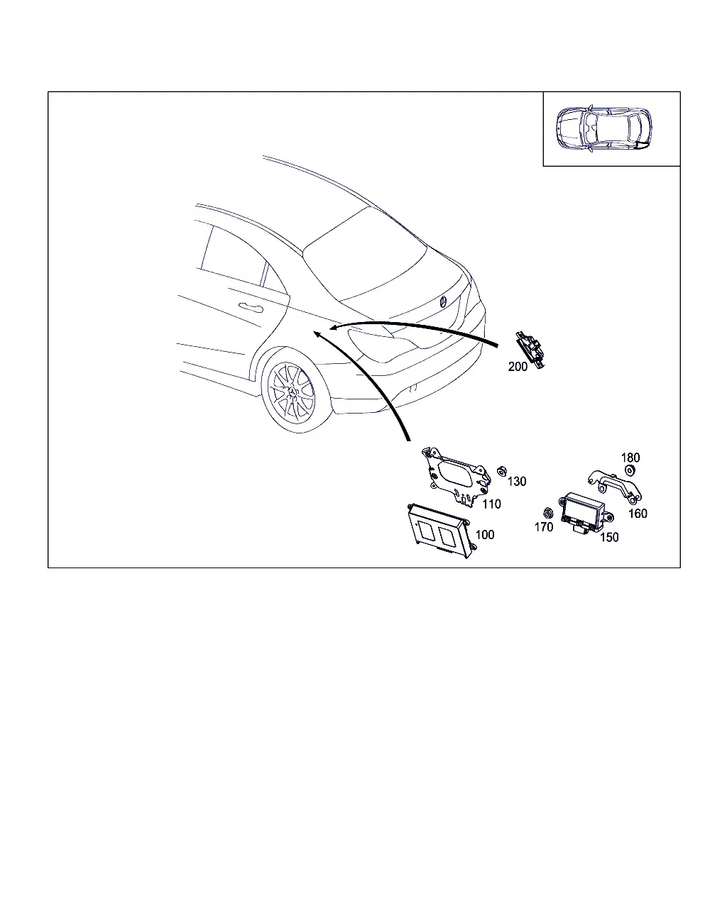 Control units and relays in luggage compartment diagram