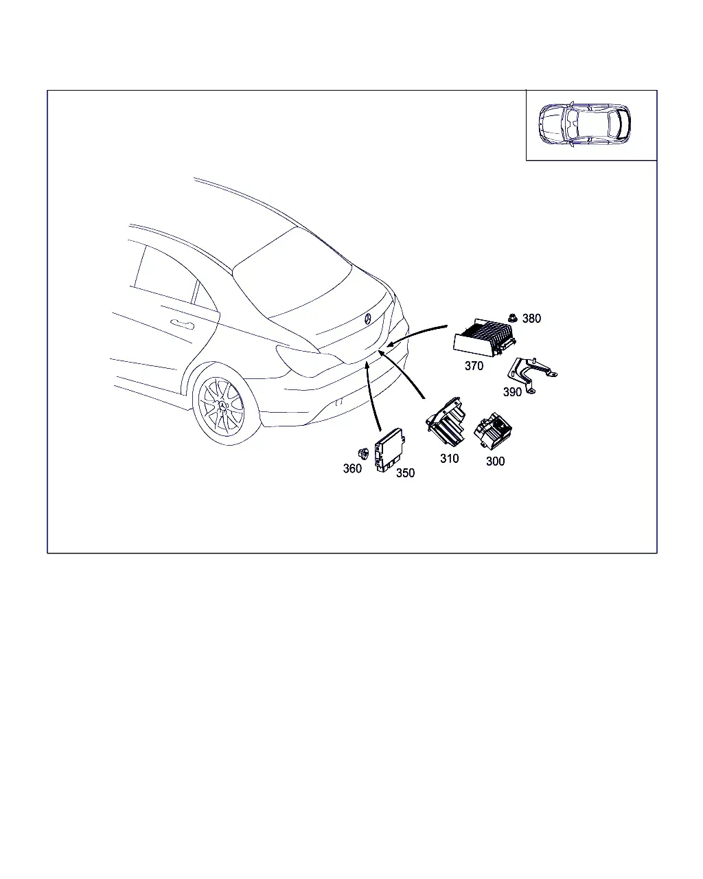 Control units and relays in luggage compartment diagram