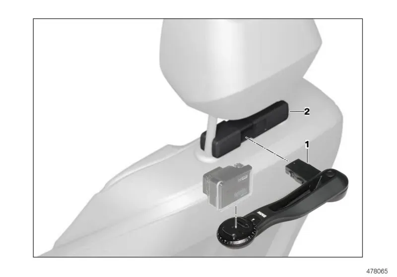 Inner action camera bracket diagram