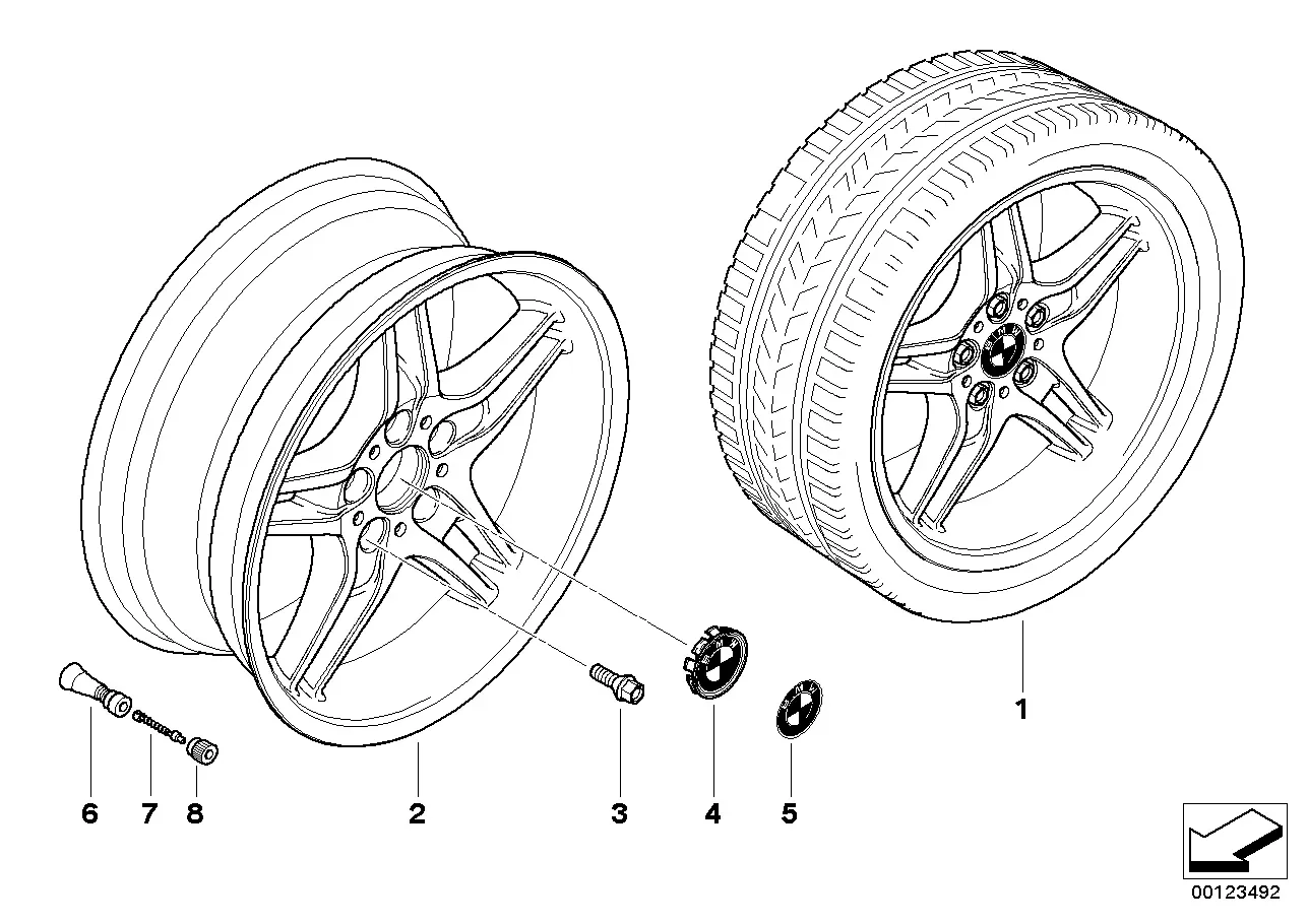 Light-alloy wheel diagram